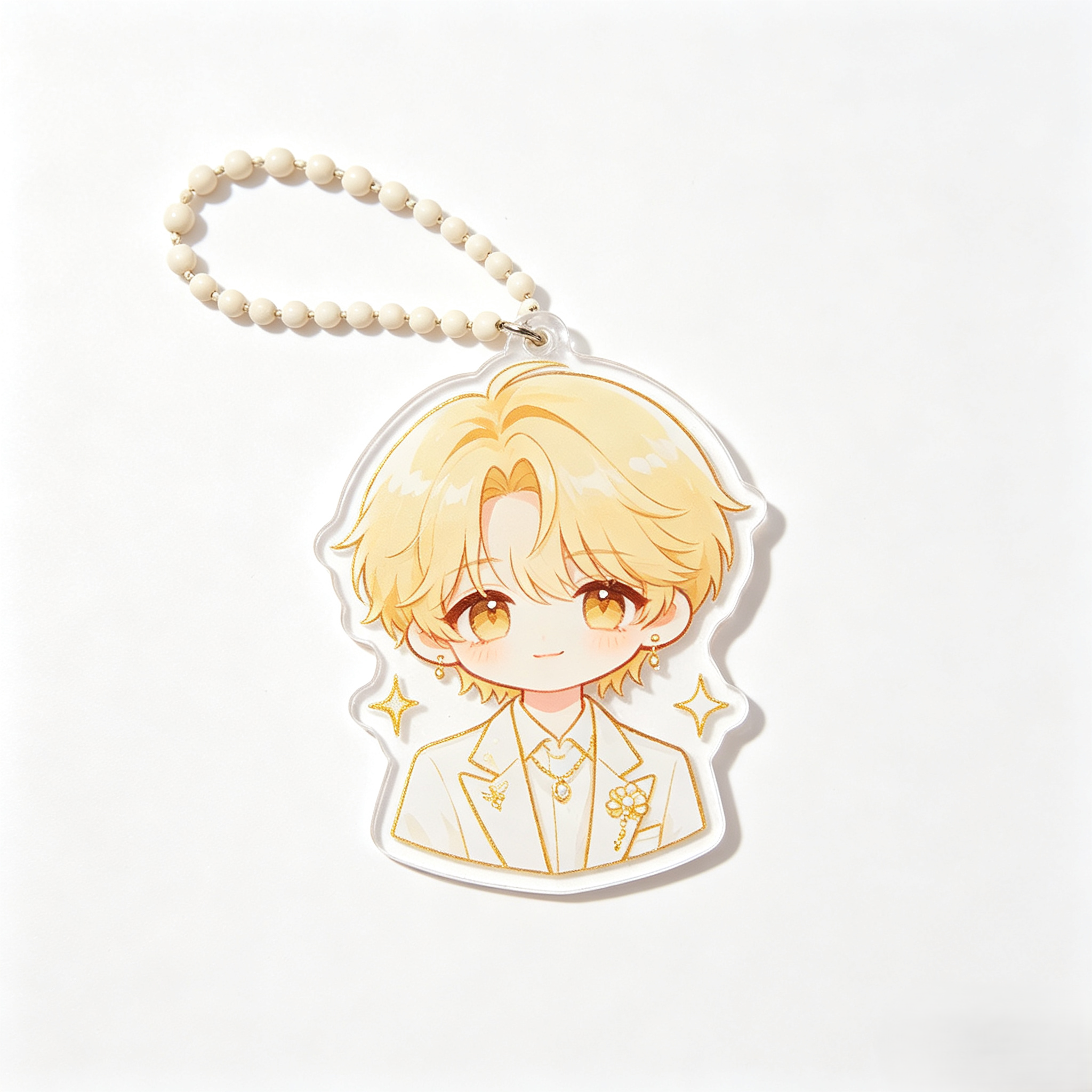 Handmade Kawaii Jin Acrylic Phone Charm Custom Beaded Strap