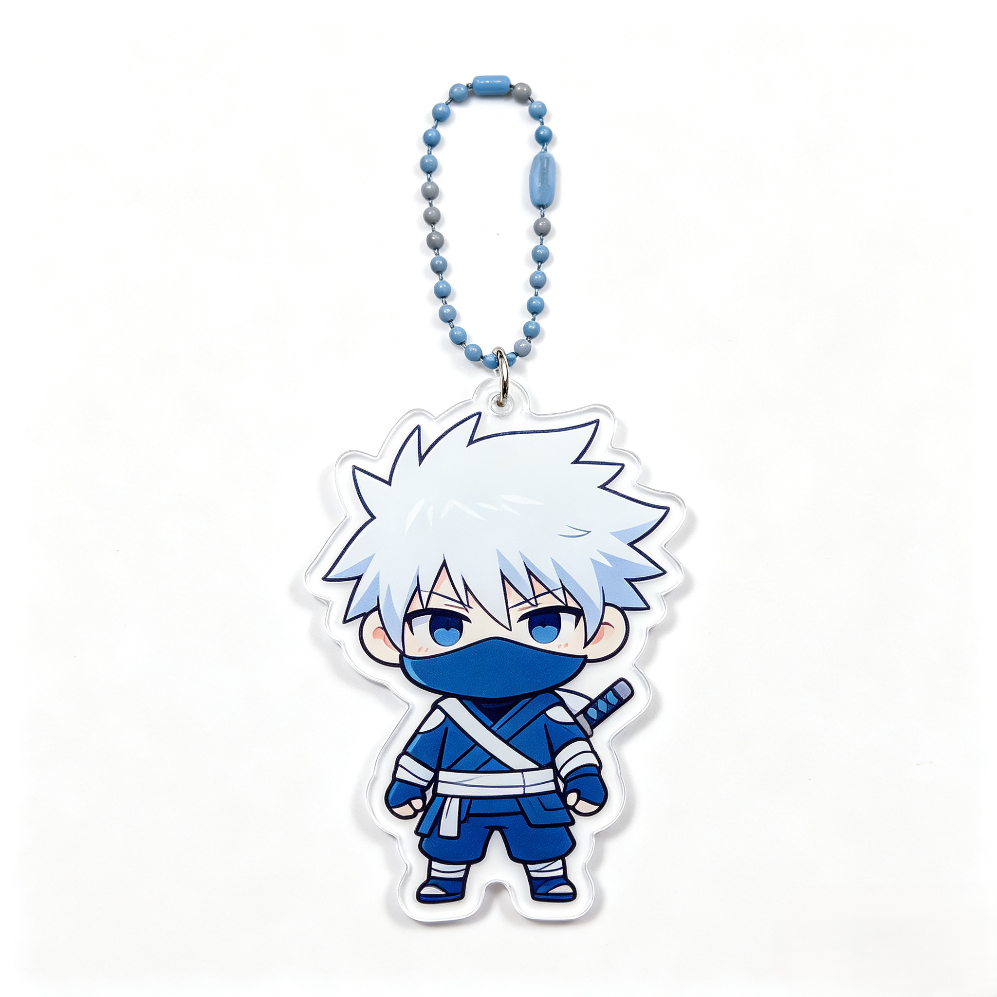 Handmade Kawaii Sasuke Uchiha Acrylic Phone Charm Beaded Strap