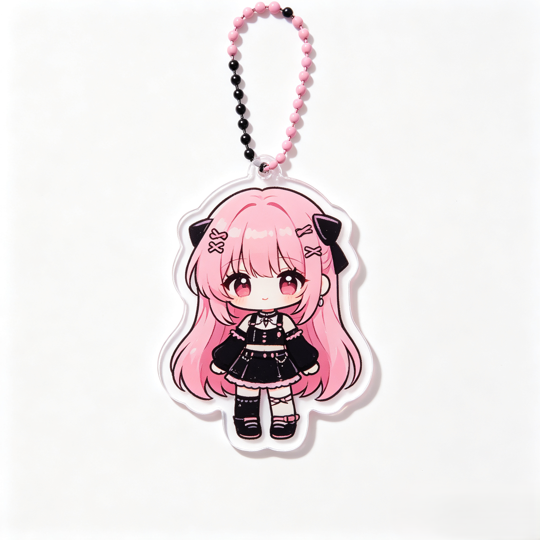 Handmade Kawaii Lisa Acrylic Phone Charm Custom Beaded Strap