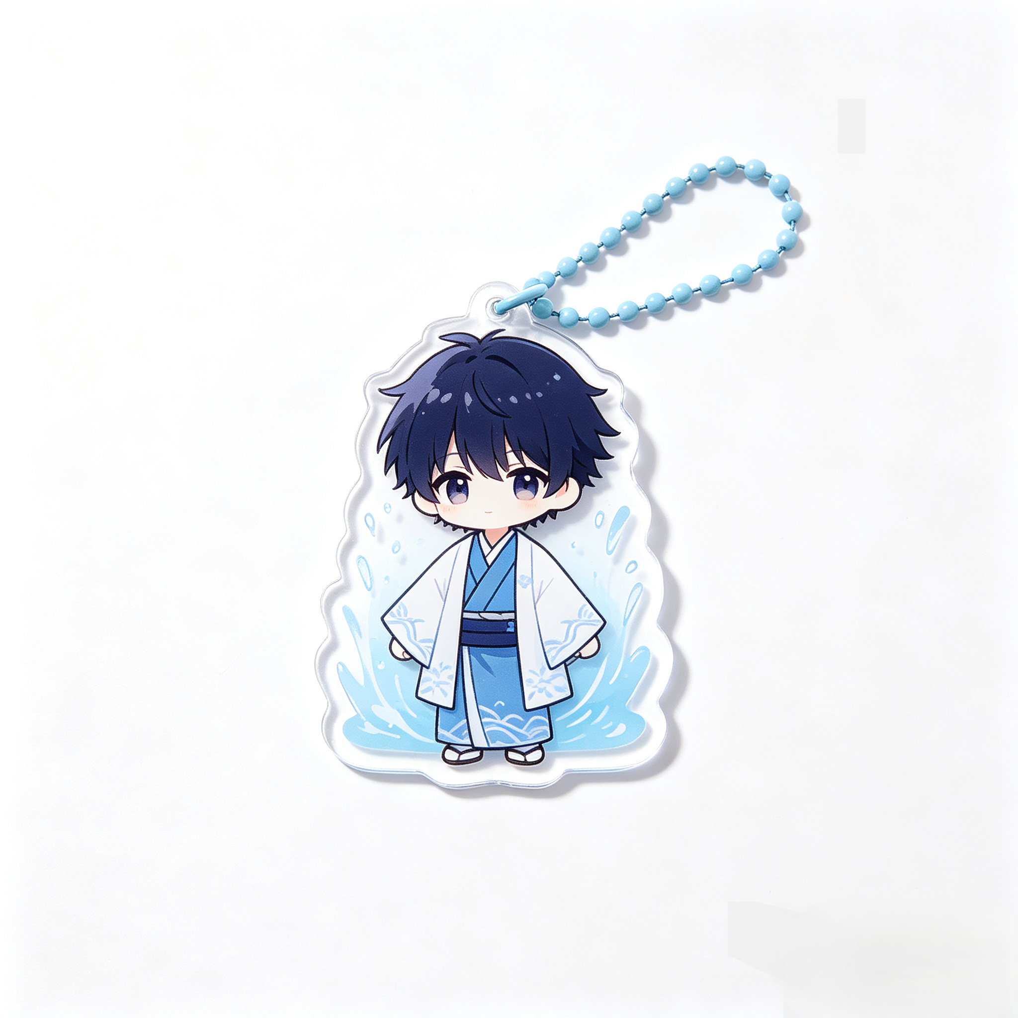Handmade Kawaii Giyuu Acrylic Phone Charm Beaded Strap
