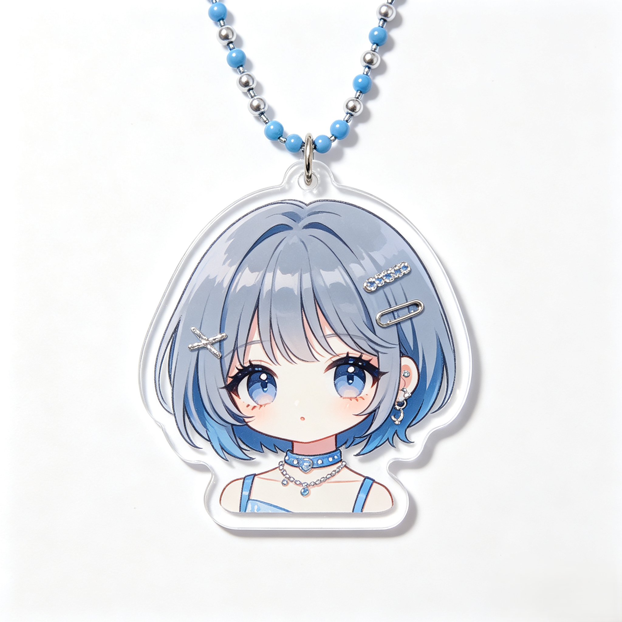 Handmade Kawaii Chaewon Acrylic Phone Charm Custom Beaded Stra