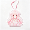 Handmade Kawaii Sakura Acrylic Phone Charm Custom Beaded Strap