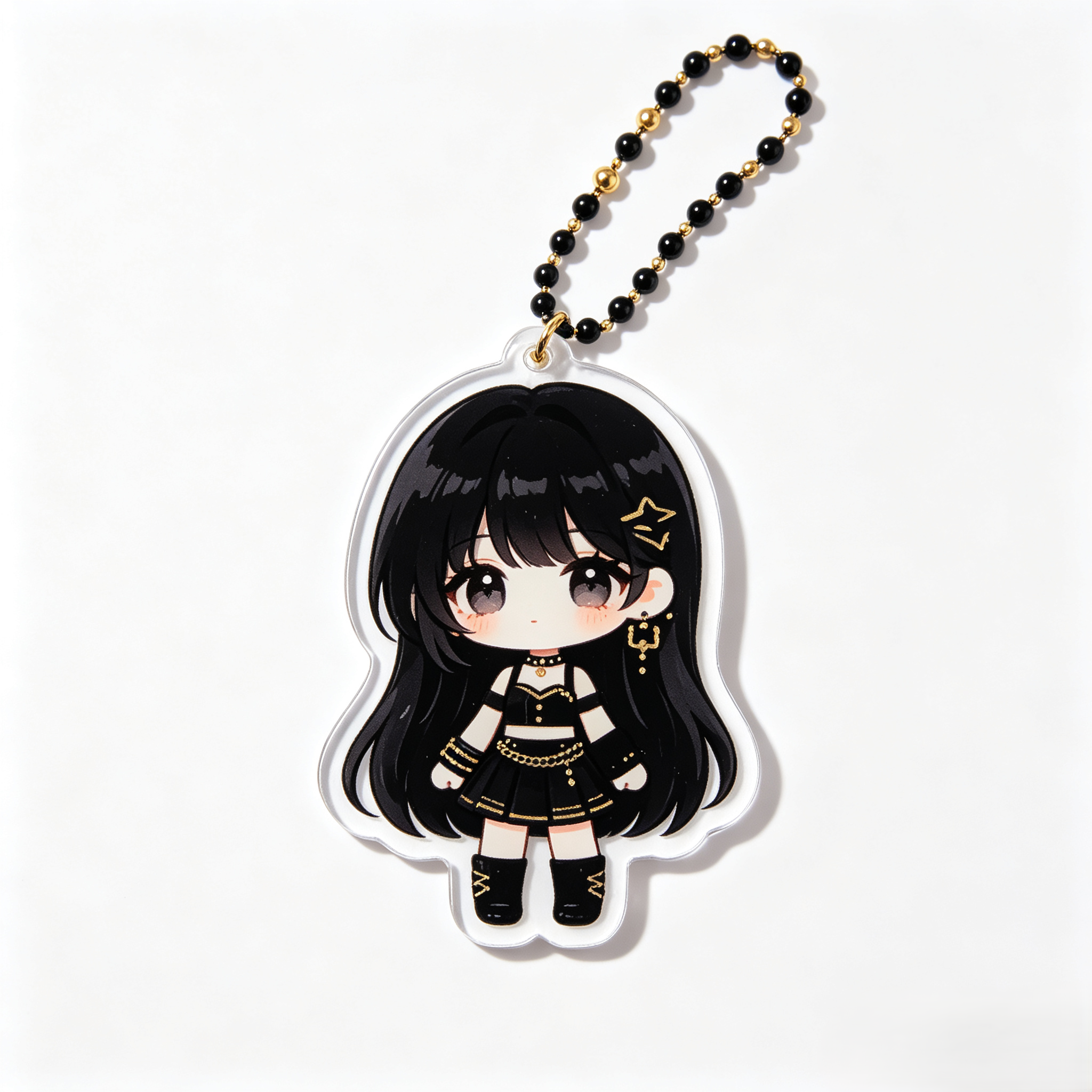 Handmade Kawaii Jennie Acrylic Phone Charm Custom Beaded Strap