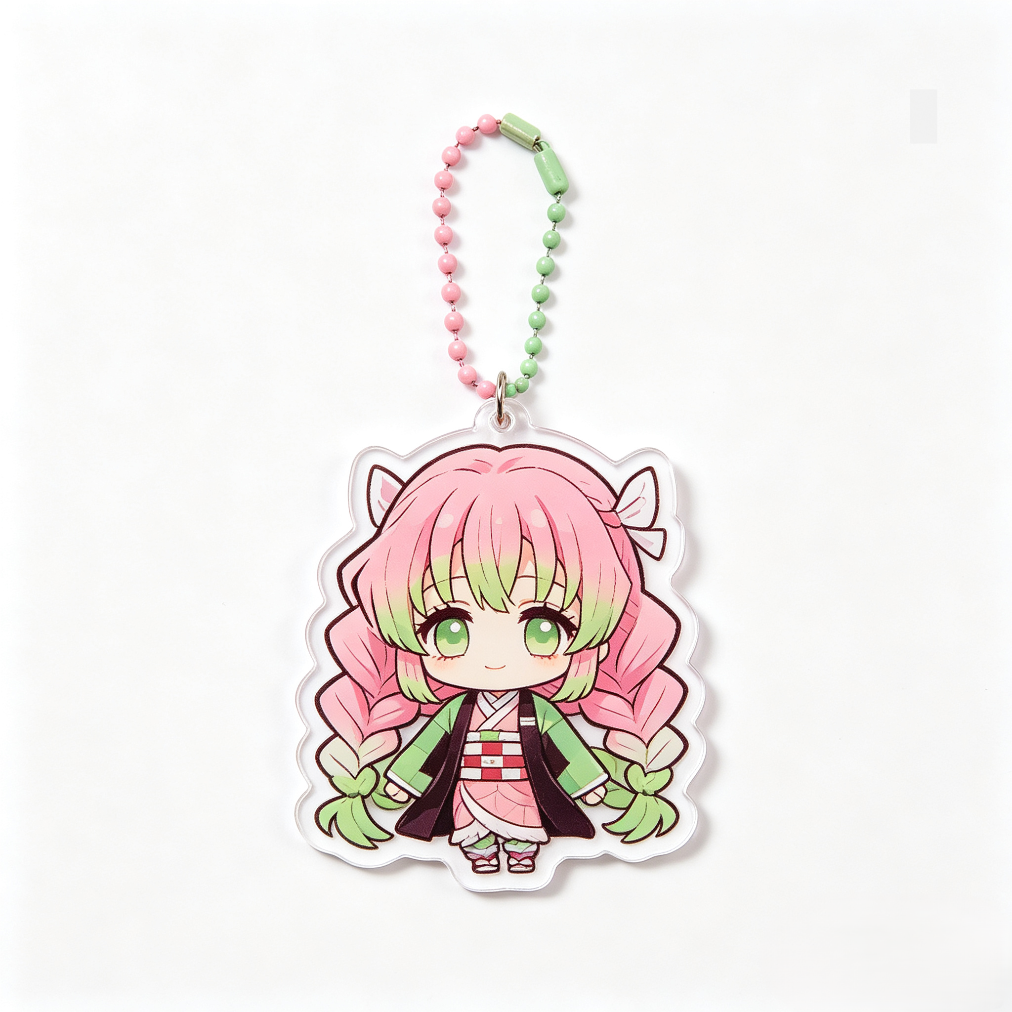 Handmade Kawaii Nezuko Acrylic Phone Charm Beaded Strap