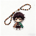 Handmade Kawaii Tanjiro Acrylic Phone Charm Beaded Strap