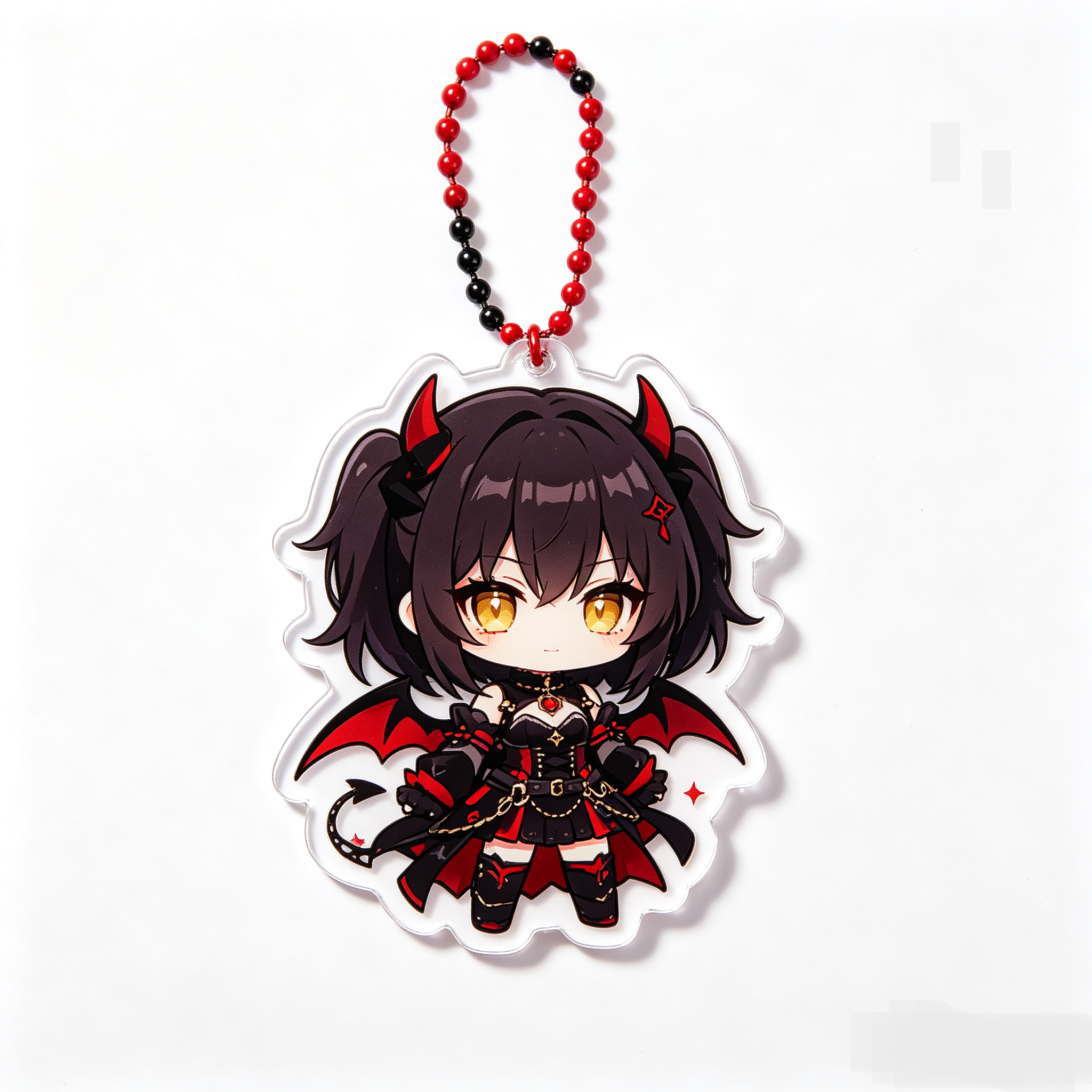 Handmade Kawaii Makima Acrylic Phone Charm Beaded Strap